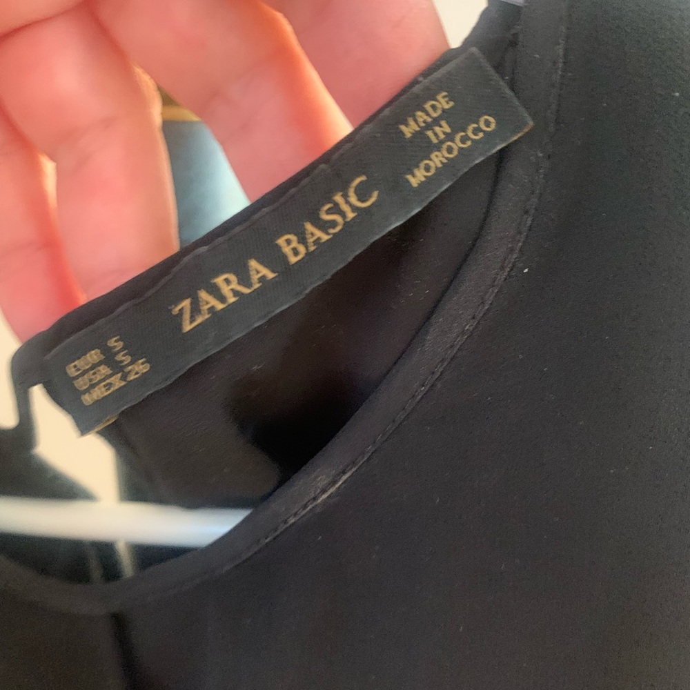 Zara Black Ruffled Blouse - Picture 3 of 3